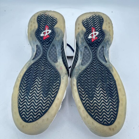 Nike Air Foamposite One Prm Men Size 10.5 575420-400 White Navy Blue Red Shoes - Picture 8 of 11